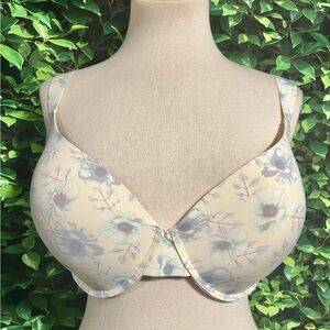 Vince Camuto Underwire T-Shirt Bra Molded Cups Floral White Blue 42C